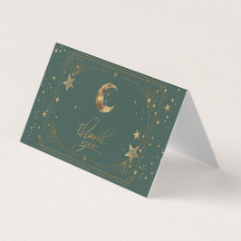 Celestial Moon Stars Frame Thank You Card Visitekaartje