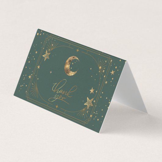 Celestial Moon Stars Frame Thank You Card Visitekaartje (Voorkant)