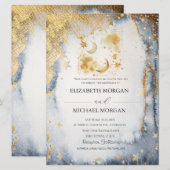 Celestial Moon,Stars Galaxy Wedding  Kaart (Voorkant / Achterkant)