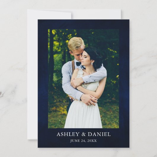 Celestial Moon Stars Gold Photo Wedding Kaart (Achterkant)