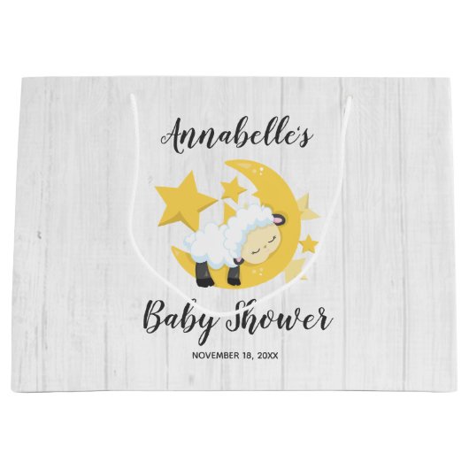 Celestial Moon Stars & Lamb Baby shower Groot Cadeauzakje (Voorkant)