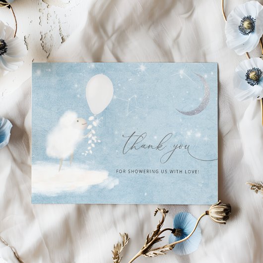Celestial Moon Stars & Lamb Baby shower Hartelijk  Bedankkaart