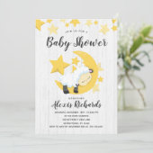 Celestial Moon Stars & Lamb Baby shower Invitation Kaart (Staand voorkant)