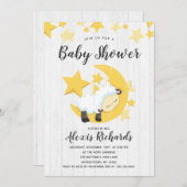 Celestial Moon Stars & Lamb Baby shower Invitation Kaart (Voorkant / Achterkant)