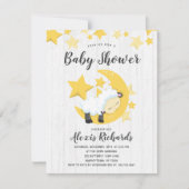 Celestial Moon Stars & Lamb Baby shower Invitation Kaart (Voorkant)
