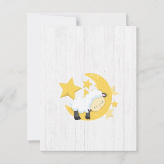 Celestial Moon Stars & Lamb Baby shower Invitation Kaart (Achterkant)