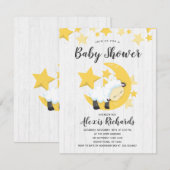 Celestial Moon Stars & Lamb Baby shower Invitation Kaart (Voorkant / Achterkant)