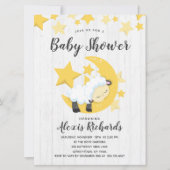 Celestial Moon Stars & Lamb Baby shower Invitation Kaart (Voorkant)