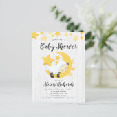 Celestial Moon Stars & Lamb Baby shower Invitation Uitnodiging Briefkaart (Staand voorkant)