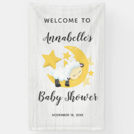 Celestial Moon Stars & Lamb Baby shower Welkom Spandoek