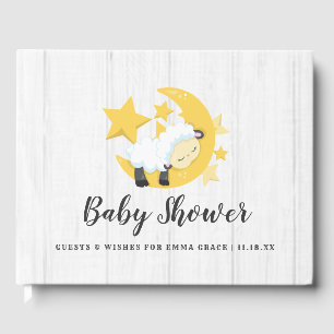Celestial Moon Stars & Lamb Wishes voor Baby showe Gastenboek
