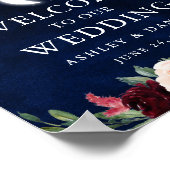 Celestial Moon Stars Licht Floral Wedding Welkom Poster (Hoek)