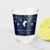 Celestial Moon Stars Lights Wedding Shot Glas (Voorkant)