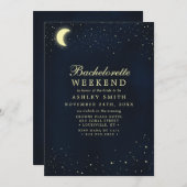 Celestial Moon Stars Midnight Bachelorette Weekend Kaart (Voorkant / Achterkant)