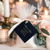 Celestial Moon Stars Midnight Blue Hartelijk dank  Bedankjes Labels