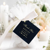 Celestial Moon Stars Midnight Blue Hartelijk dank  Bedankjes Labels