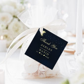 Celestial Moon Stars Midnight Blue Hartelijk dank  Bedankjes Labels