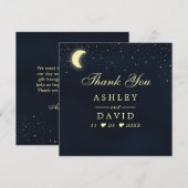 Celestial Moon Stars Midnight Blue Hartelijk dank Bedankkaart (Voorkant / Achterkant)