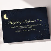 Celestial Moon Stars Midnight Blue Registry Kaart