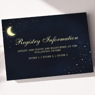Celestial Moon Stars Midnight Blue Registry Kaart