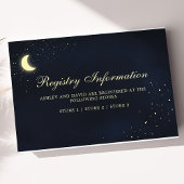 Celestial Moon Stars Midnight Blue Registry Kaart