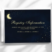 Celestial Moon Stars Midnight Blue Registry Kaart
