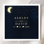 Celestial Moon Stars Midnight Blue Wedding Servet