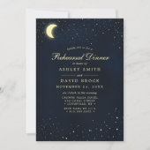 Celestial Moon Stars Midnight Rehearsal Dinner Kaart (Voorkant)