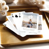 Celestial Moon Stars Monogram Sla de datum foto op Pokerkaarten