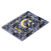 Celestial Moon Stars Navy Notitieboek (Linkerzijde)
