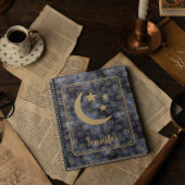 Celestial Moon Stars Navy Notitieboek