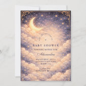 Celestial Moon Stars Neutral Baby Shower Kaart (Voorkant)