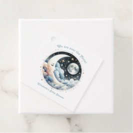 Celestial Moon & Stars Over the Moon Baby shower Bedankjes Labels