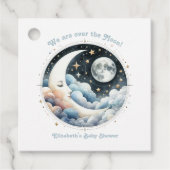 Celestial Moon & Stars Over the Moon Baby shower Bedankjes Labels (Voorkant)
