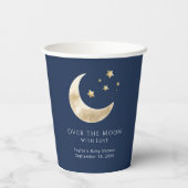 Celestial Moon & Stars Over the Moon Baby Shower Papieren Bekers (Achterkant)