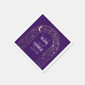 Celestial Moon Stars Paarse bruiloft Servet (Hoek)