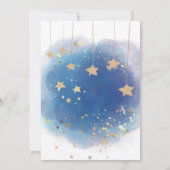 Celestial Moon Stars, Pastel Blue And Gold Bedankkaart (Achterkant)