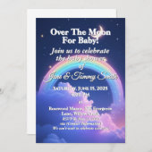 Celestial Moon & Stars Rainbow Baby shower Kaart (Voorkant / Achterkant)