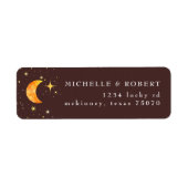  Celestial Moon Stars Retouradreslabel Etiket (Voorkant)