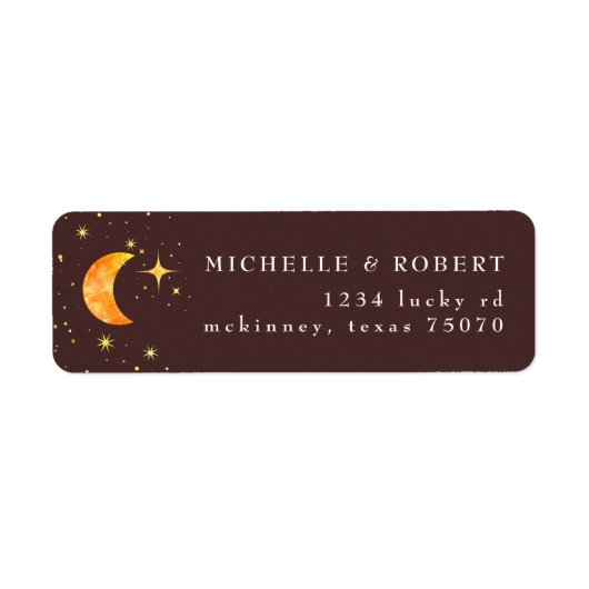  Celestial Moon Stars Retouradreslabel Etiket (Voorkant)