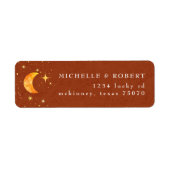  Celestial Moon Stars Retouradreslabel Etiket (Voorkant)