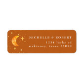 Celestial Moon Stars Retouradreslabel Etiket (Voorkant)