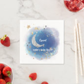 Celestial Moon Stars, Royal Blue And Gold Abstract Servet (Insitu)