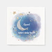 Celestial Moon Stars, Royal Blue And Gold Abstract Servet (Voorkant)