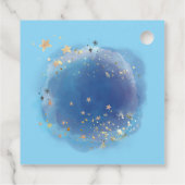 Celestial Moon Stars, Royal Blue en Gold Abstract Bedankjes Labels (Achterkant)