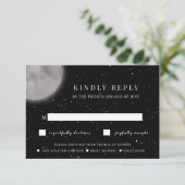 Celestial Moon & Stars RSVP-kaart met keuze uit ma Kaart (Staand voorkant)