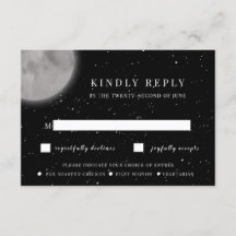 Celestial Moon & Stars RSVP-kaart met keuze uit ma