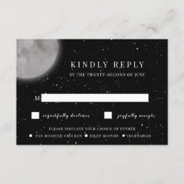 Celestial Moon & Stars RSVP-kaart met keuze uit ma Kaart