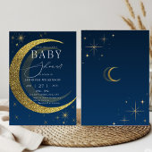 Celestial Moon Stars Sterrennacht Baby shower Kaart
