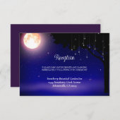 Celestial Moon Stars String Lights Wedding Informatiekaartje (Voorkant / Achterkant)